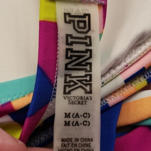 VS Pink Abstract Print Bikini Top - Picture 11 of 13